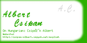 albert csipan business card